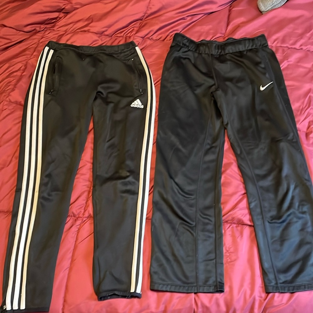 Adidas and Nike boys Large sweatpants.